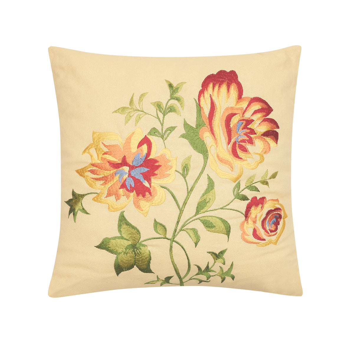 Priscilla Yellow Floral Pillow