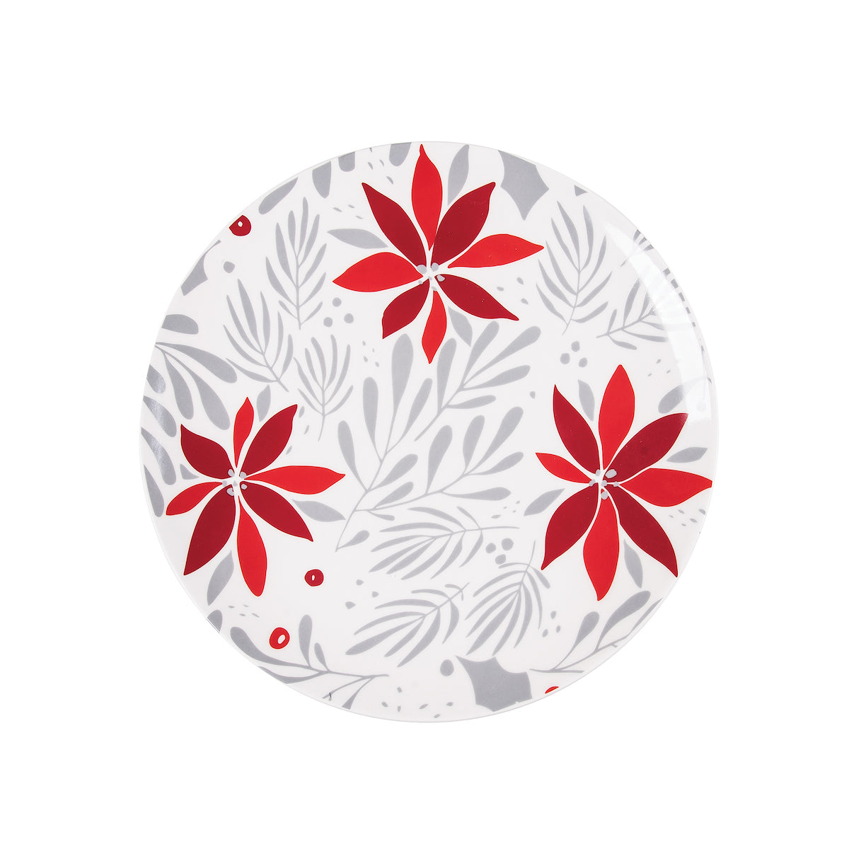 Poinsettia Christmas Round Platter