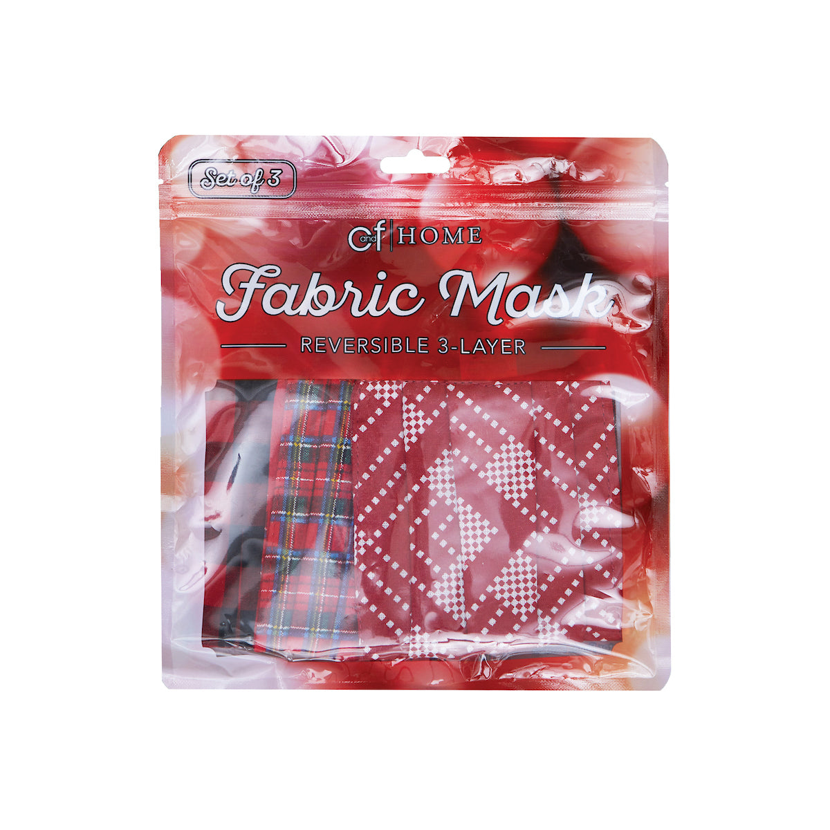 Red Plaid Oblong Face Covering