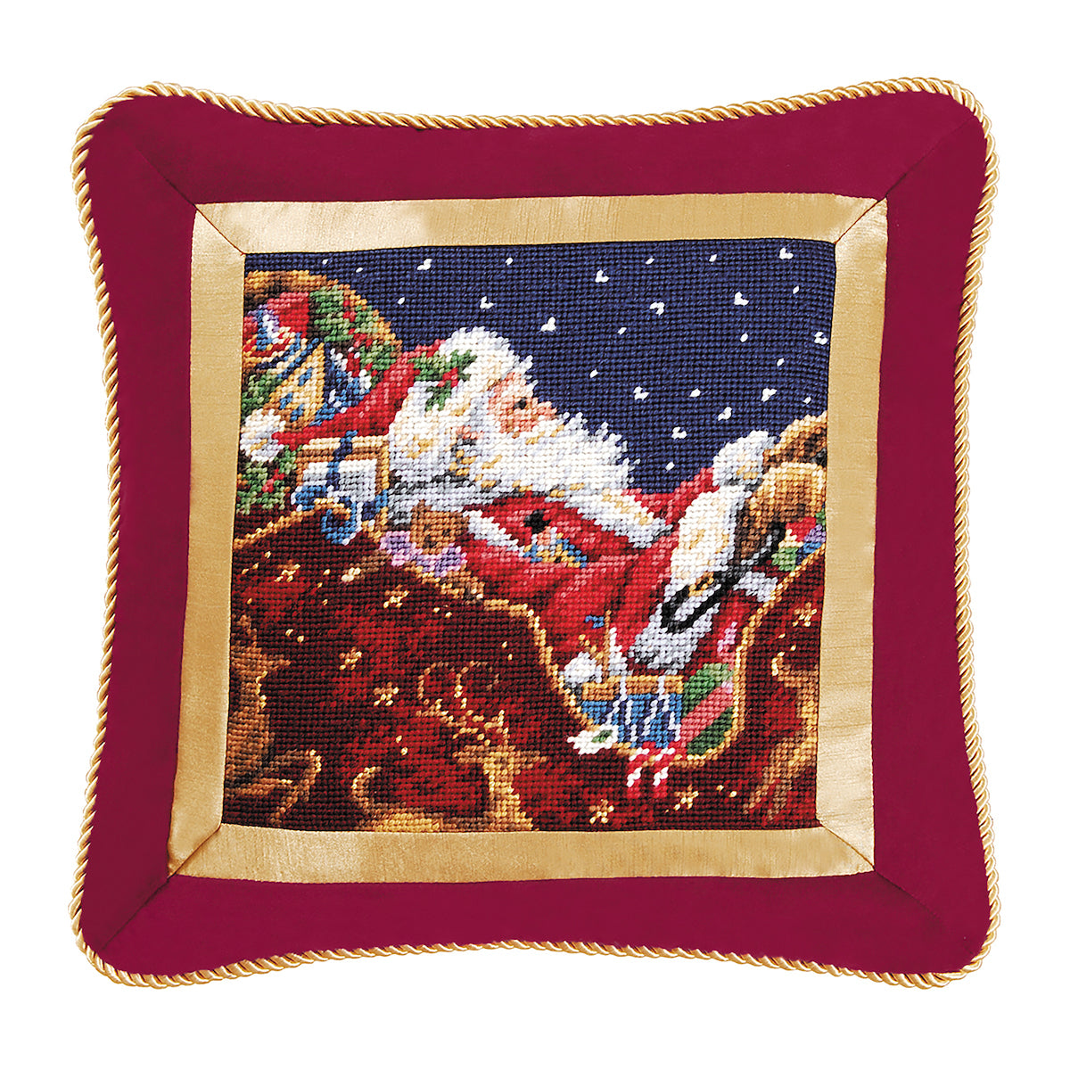 Santa with Sleigh Pillow