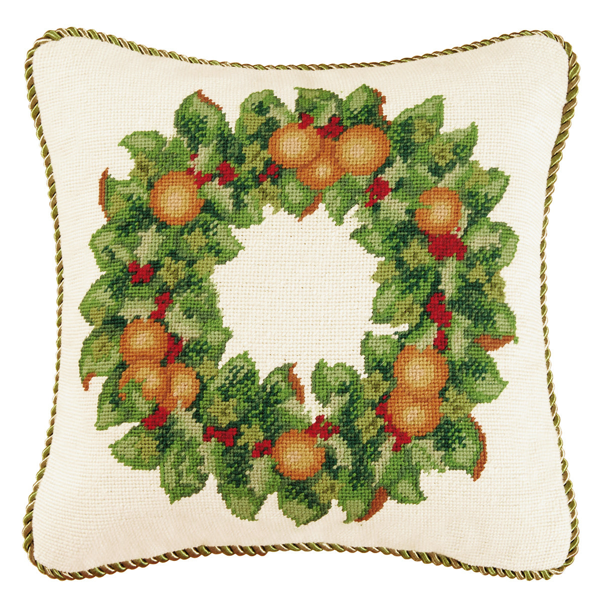 Orange Wreath Pillow