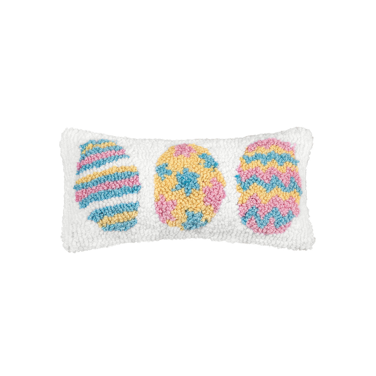 Easter Egg Hooked Mini Pillow