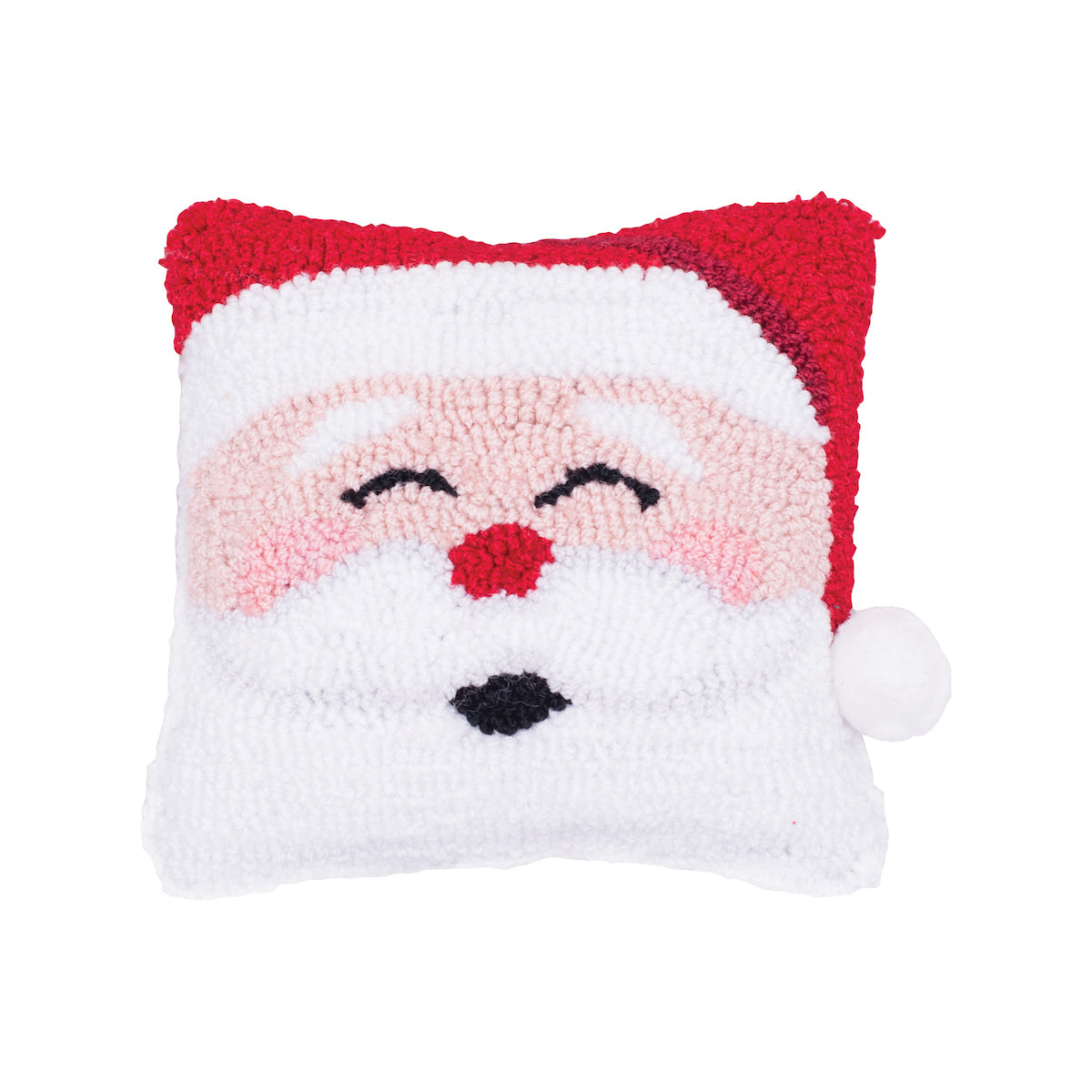 Happy Santa Hooked Mini Pillow
