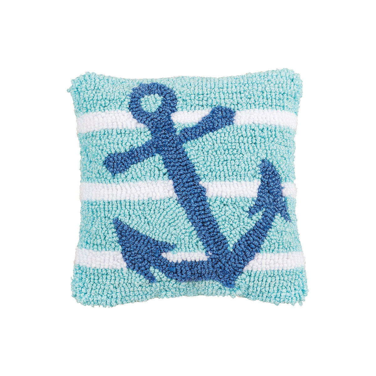 Anchor Stripe Hooked Mini Pillow