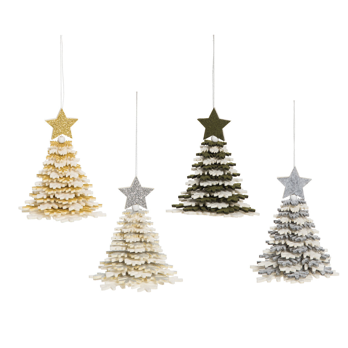 Felt Christmas Tree Ornaments, Asst. of 4