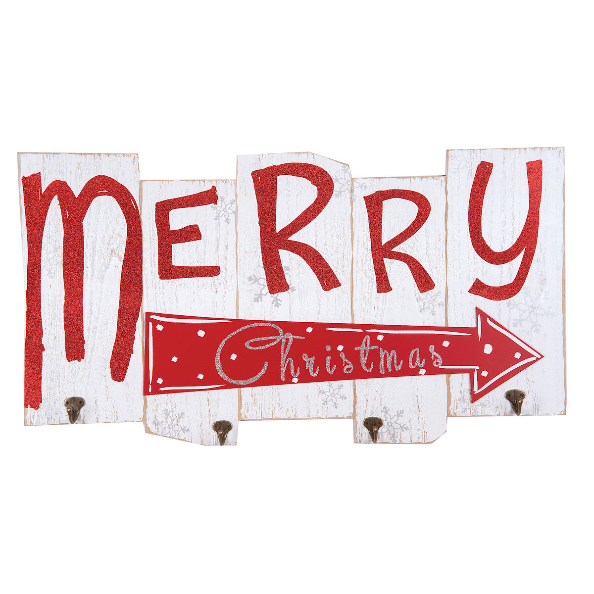 Merry Christmas Sign with Hooks