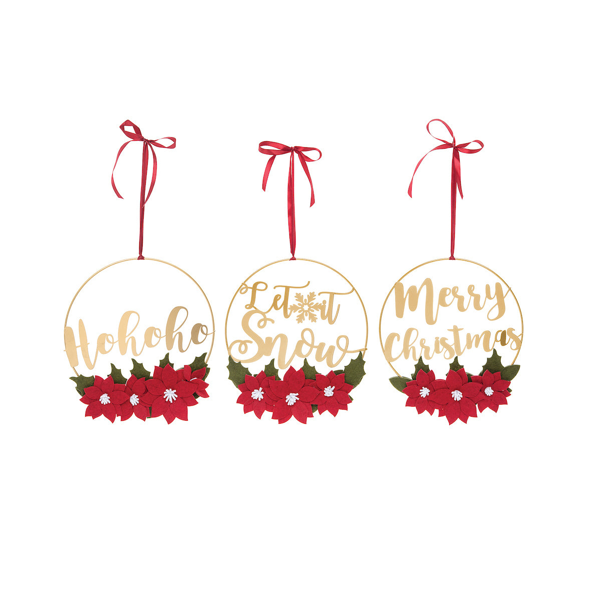 Gold Christmas Hoop Wreath, Asst. of 3