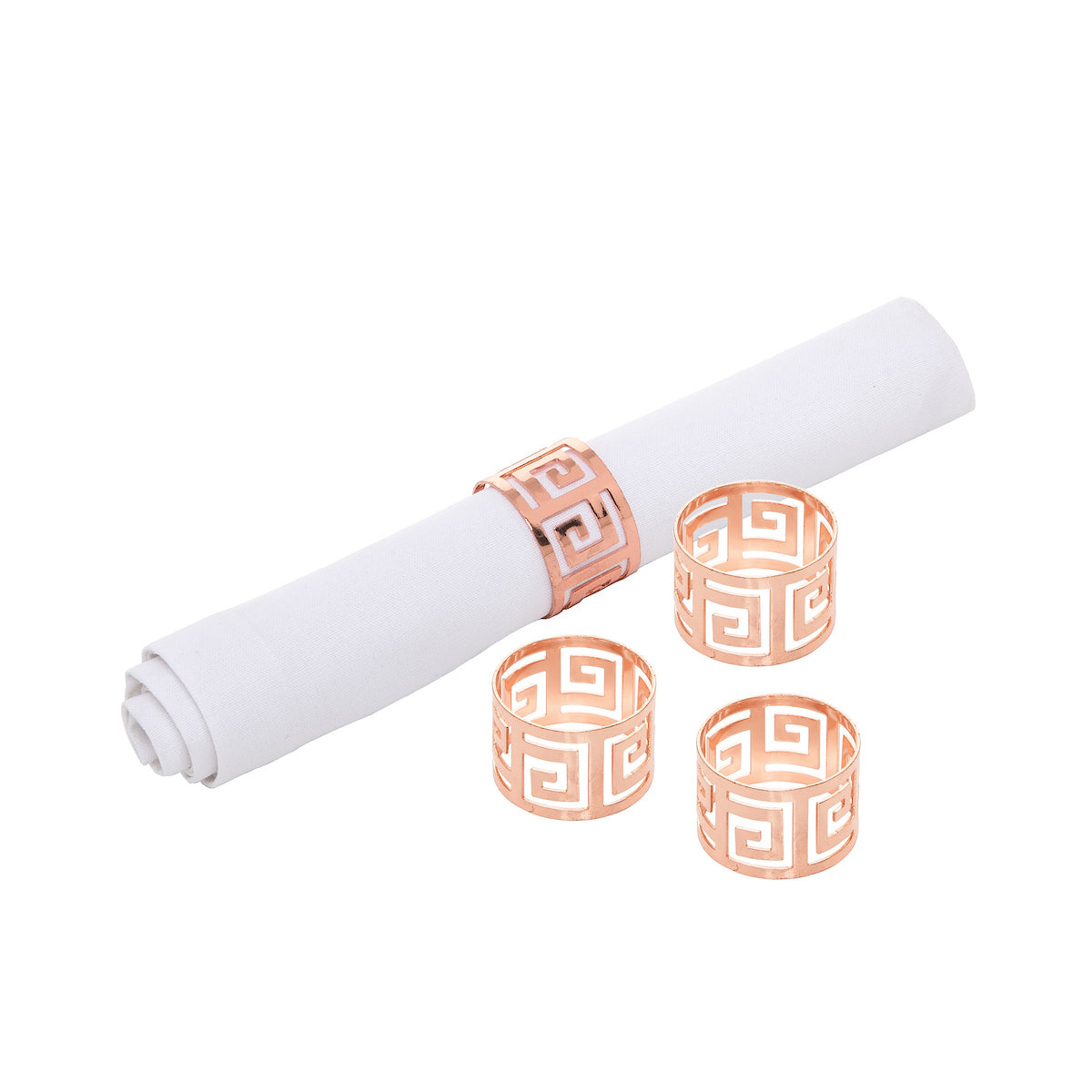 Greek Key Napkin Ring, Set of 4
