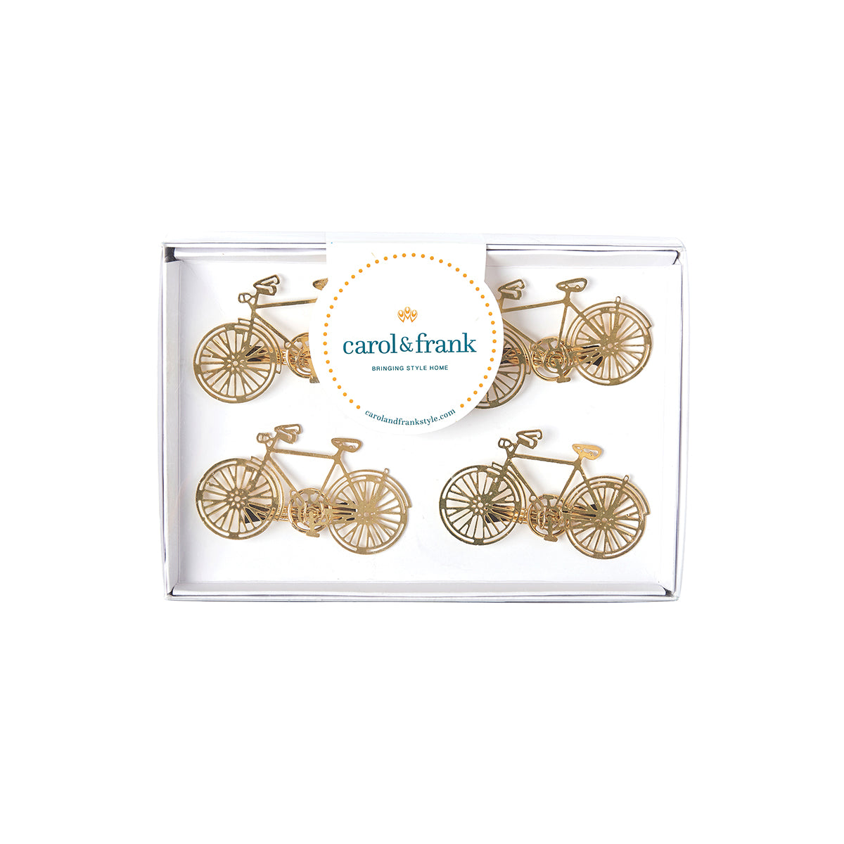 bicycle napkin ring, set of 4