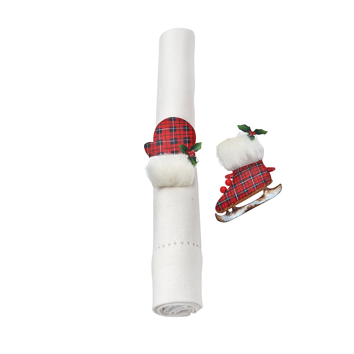 Mittens & Skating Boots Napkin Ring, Asst. of 2