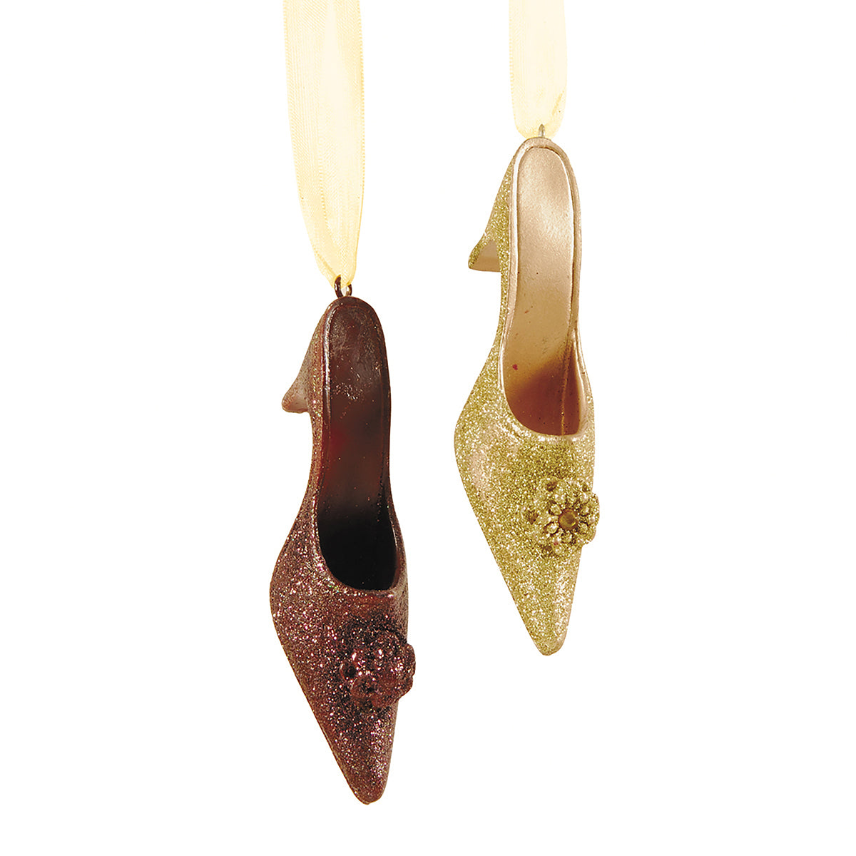 Glittered Shoe Ornaments, Asst. of 2
