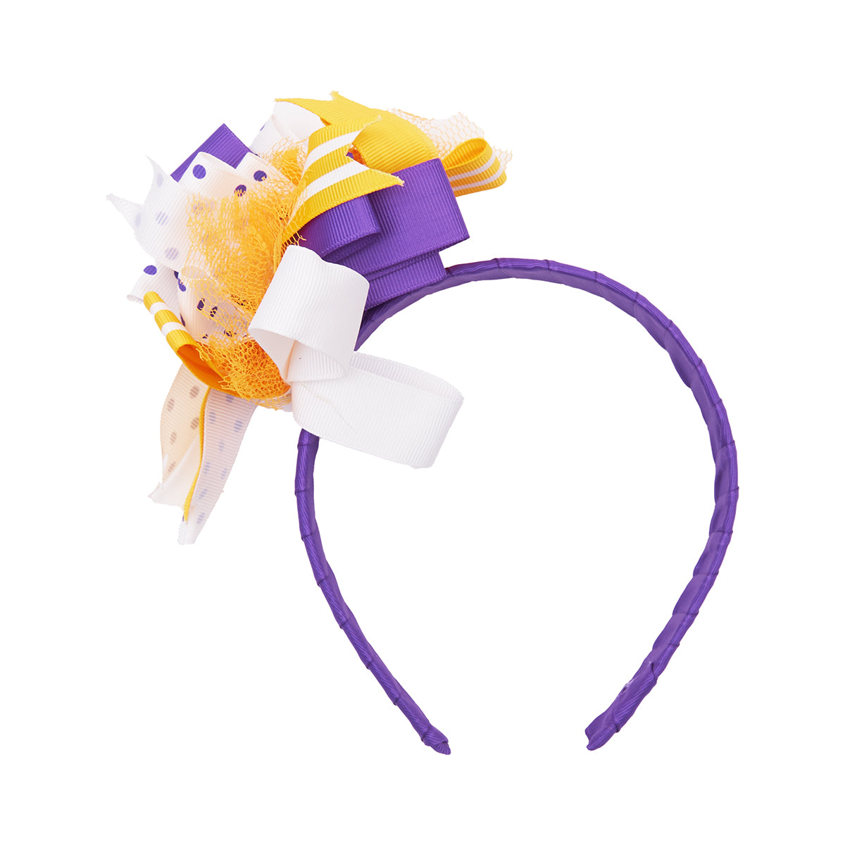Purple/White/Gold Headband