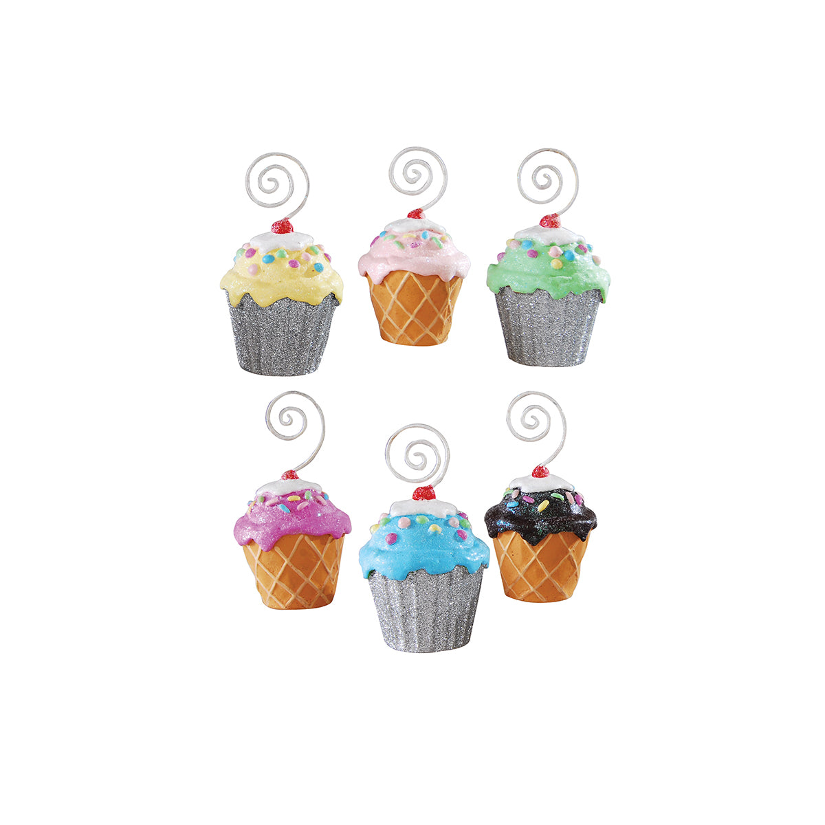 Cupcake Ornament/Card Holder, Asst. of 6