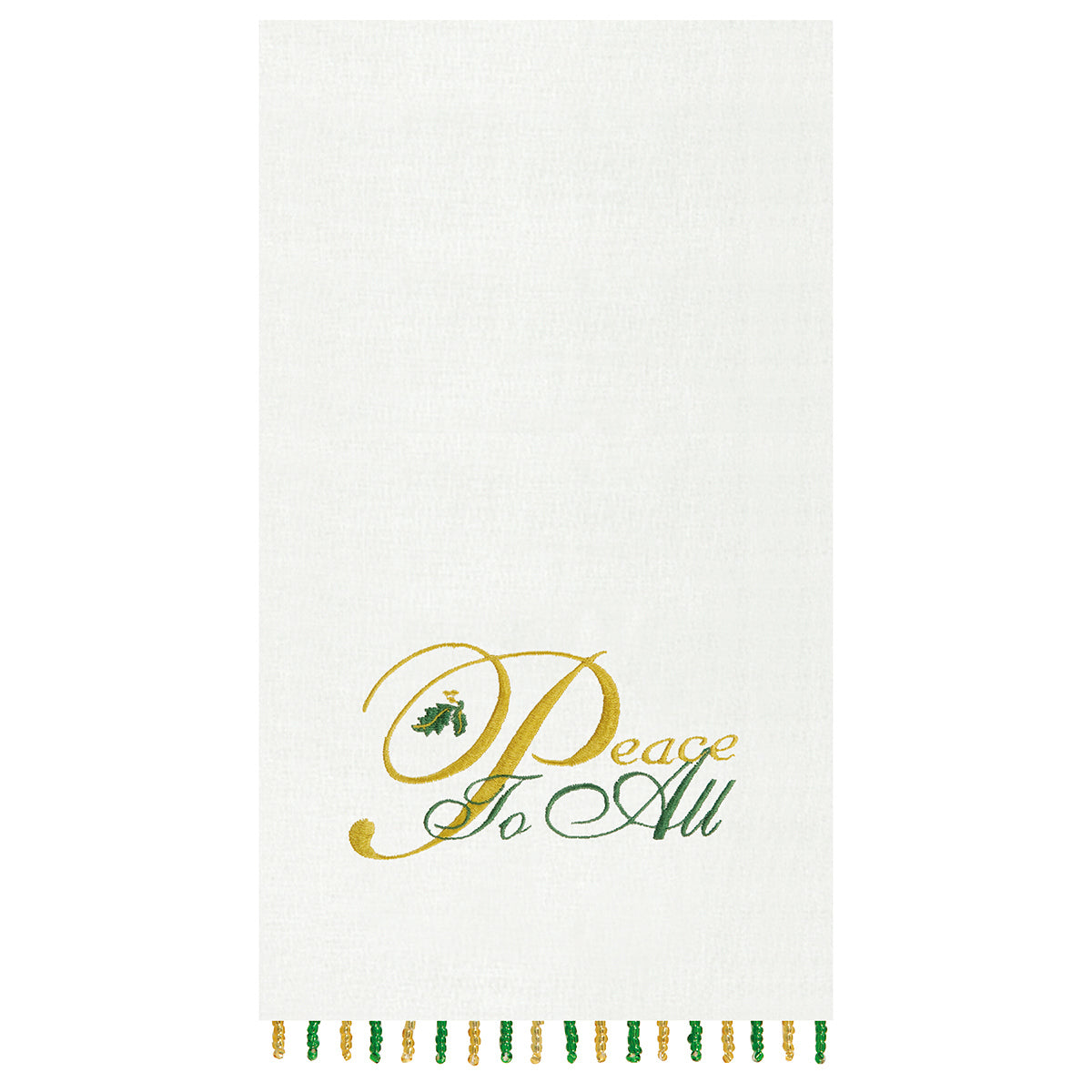 Peace To All Beaded Guest Towel