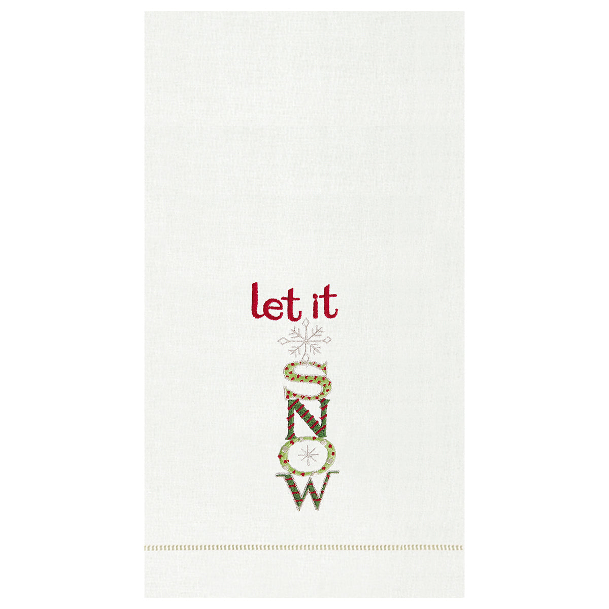 Let It Snow Hemstitch Guest Towel