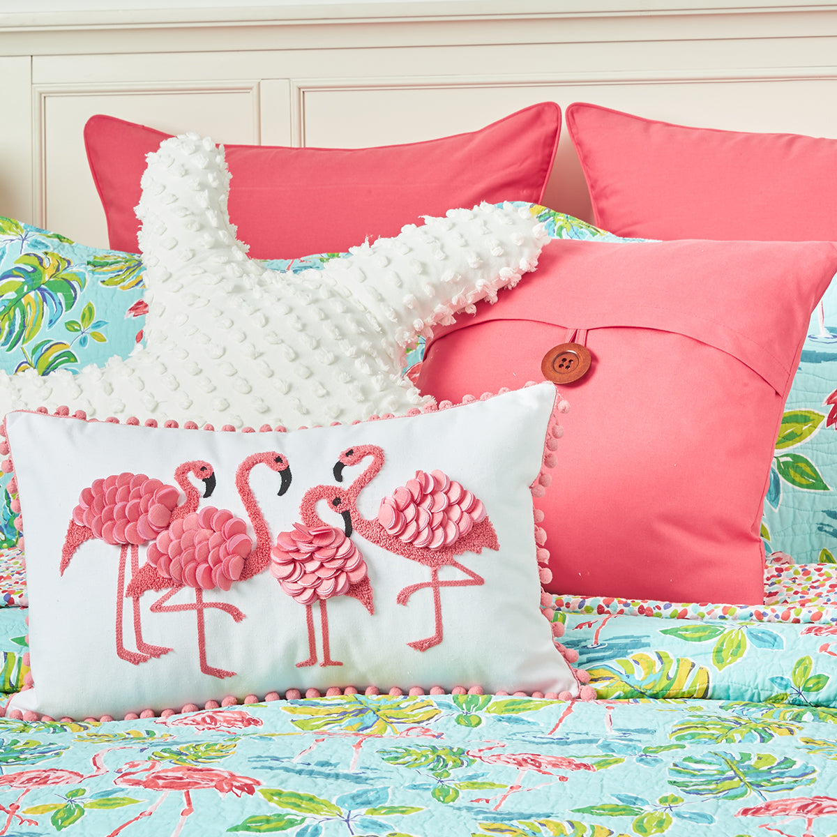 Flamingo Garden Quilt Set