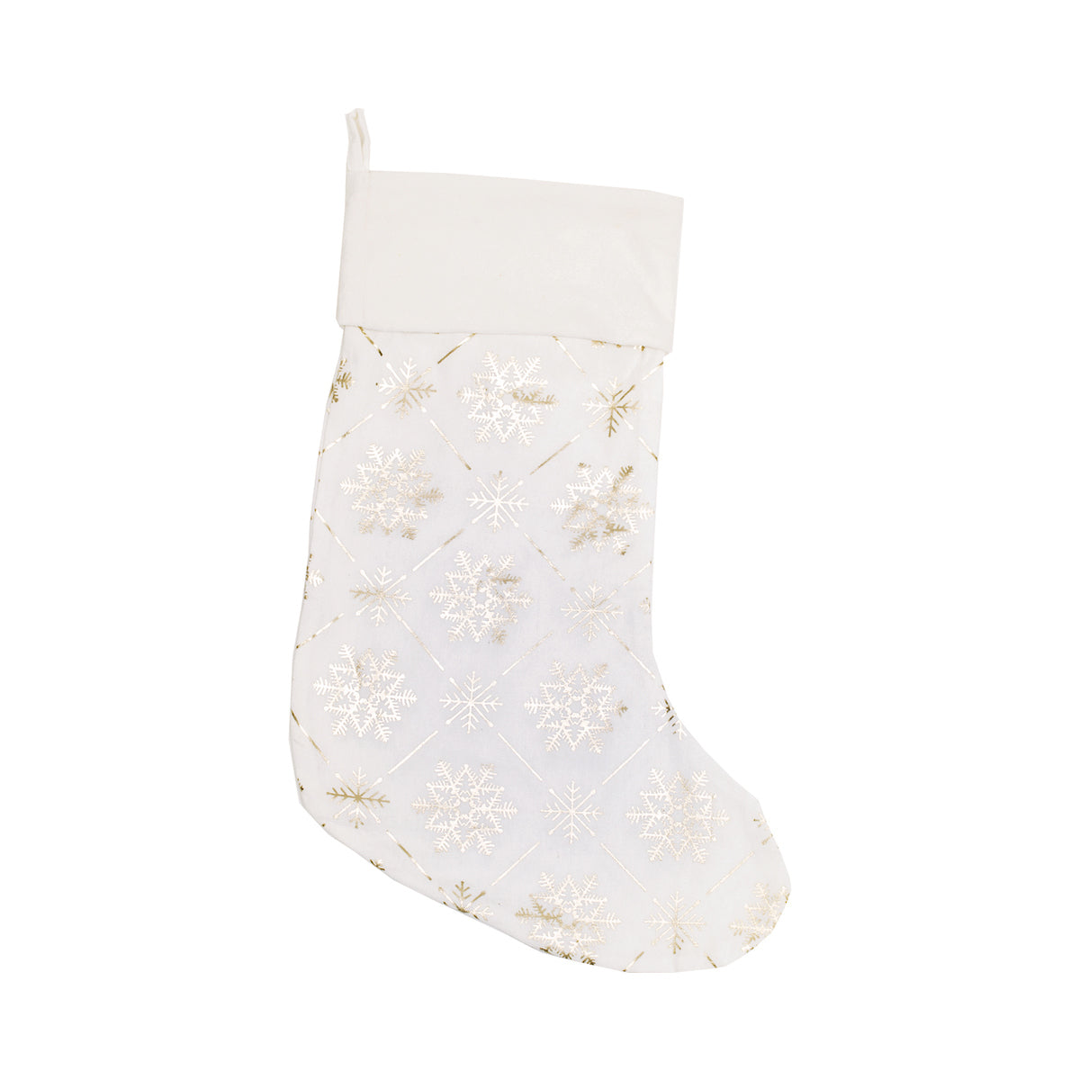 Gold Foil Snowflake Stocking