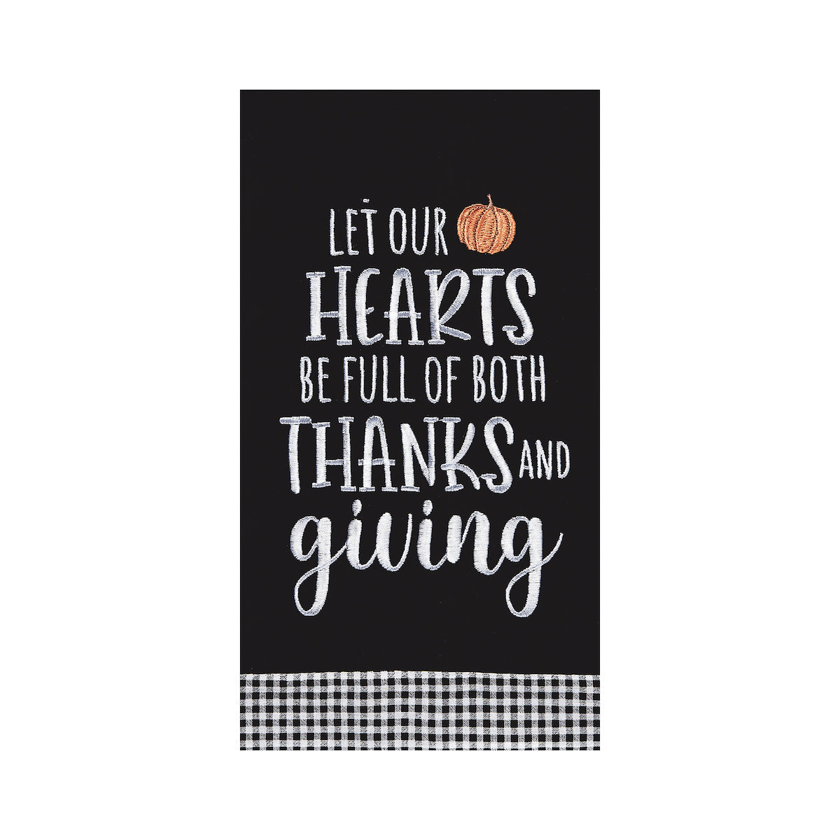 Hearts Full Embroidered Canvas Kitchen Towel
