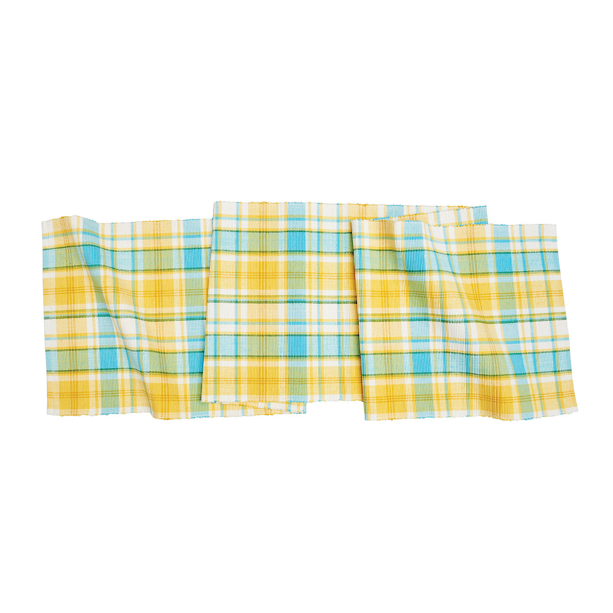 Citrus Mist Plaid Woven Runner