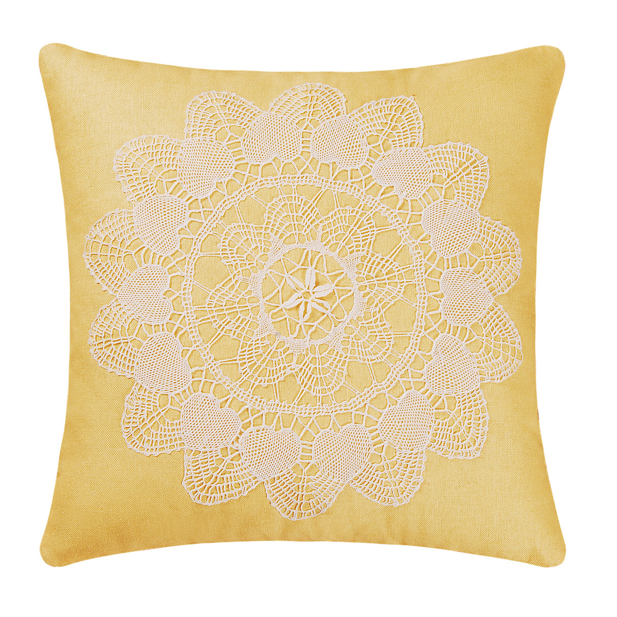 Linen Pillow with Lace
