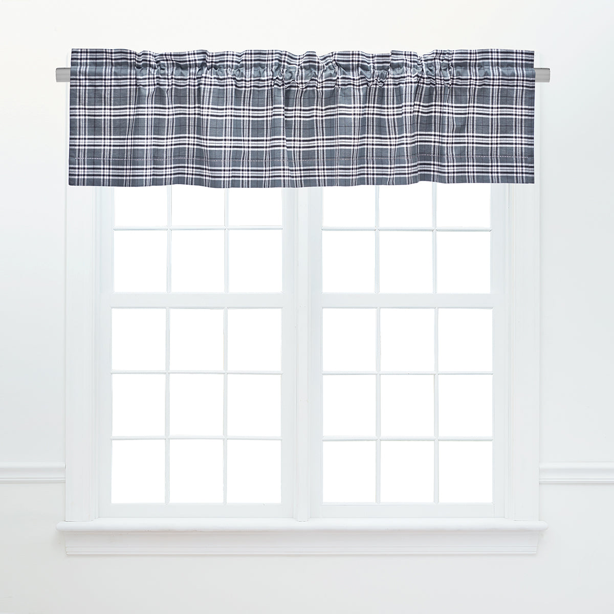 Max Plaid Gray Valance