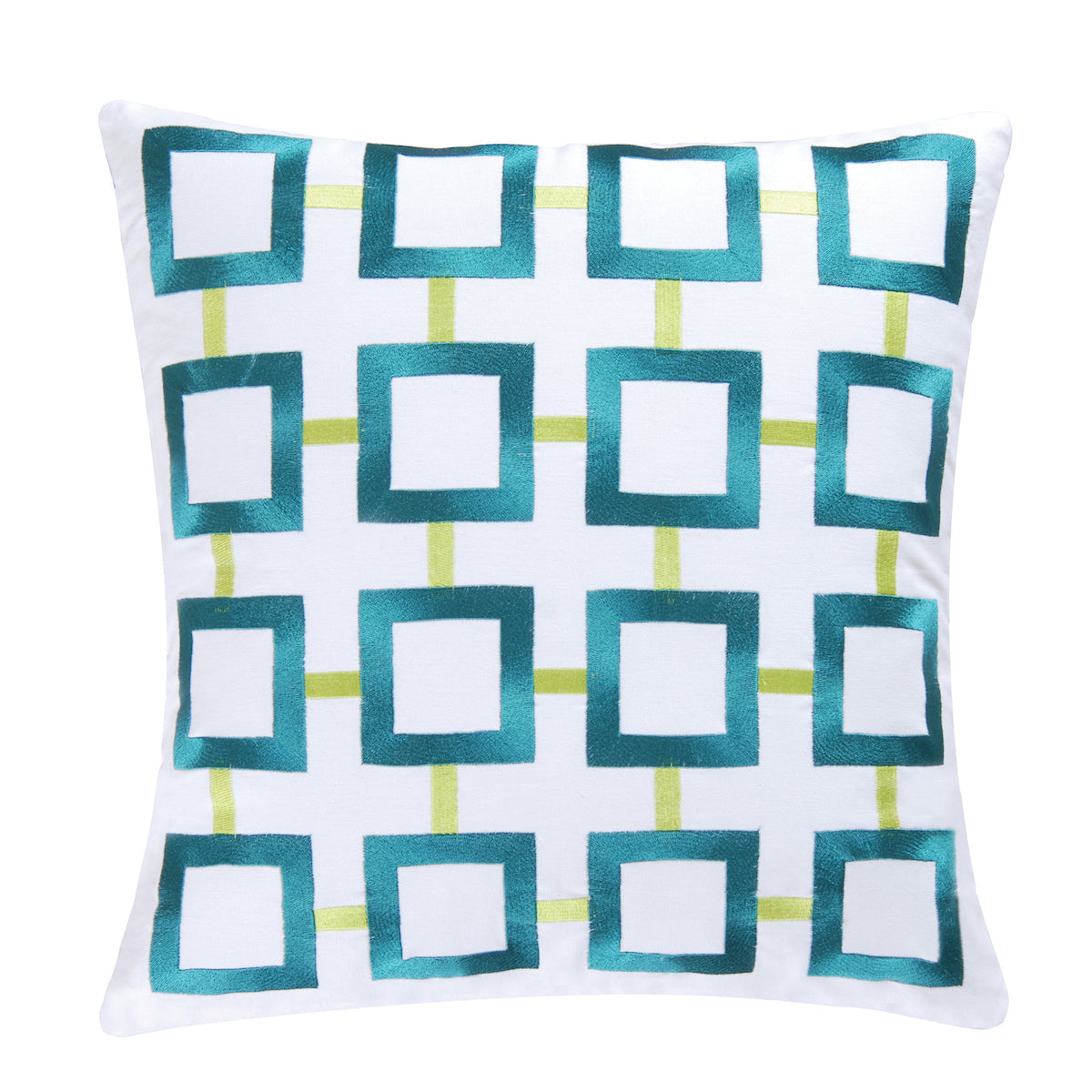 Aqua Squares Pillow