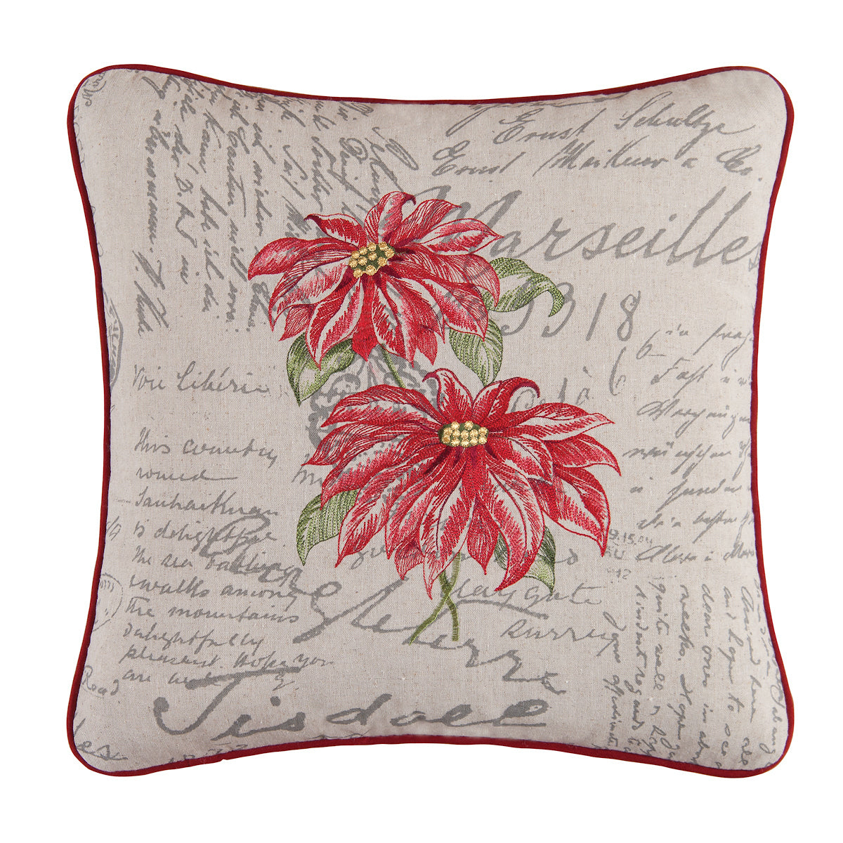 Poinsettia Pillow