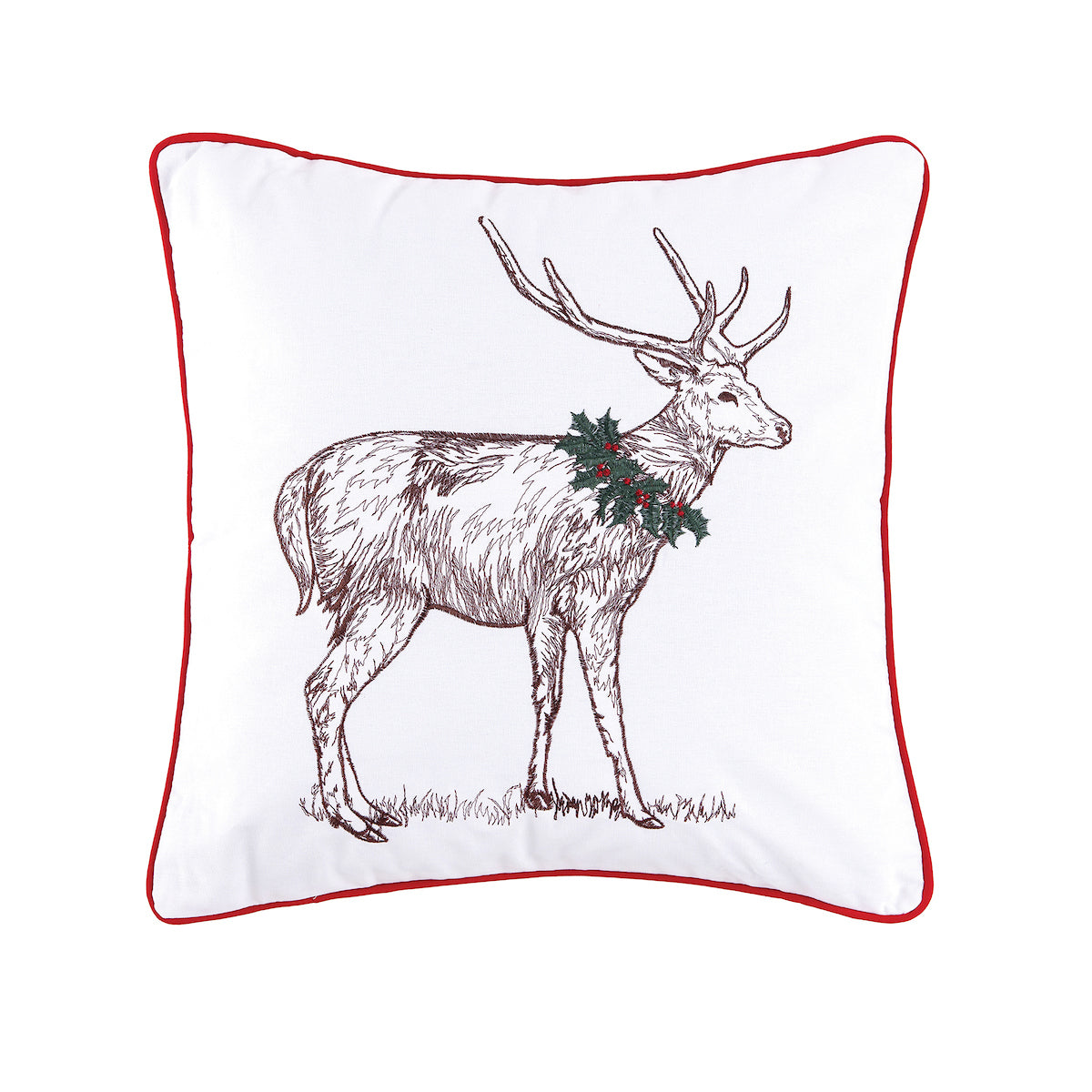 Holly Deer Pillow
