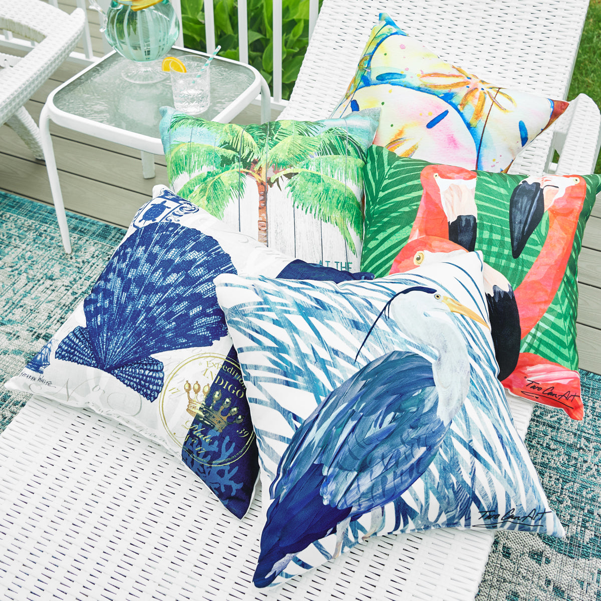 Indigo Shell Indoor Outdoor Pillow