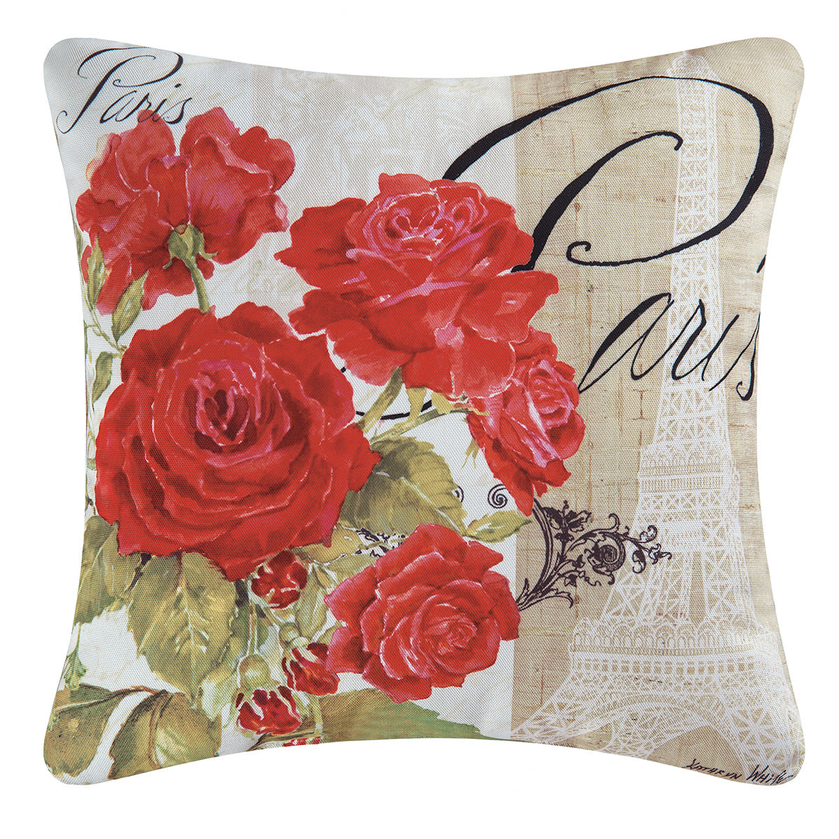 Paris Rose Indoor Outdoor Pillow