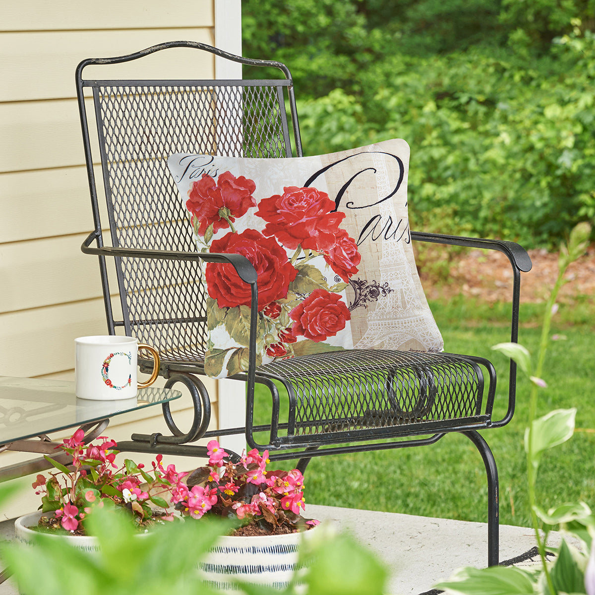 Paris Rose Indoor Outdoor Pillow