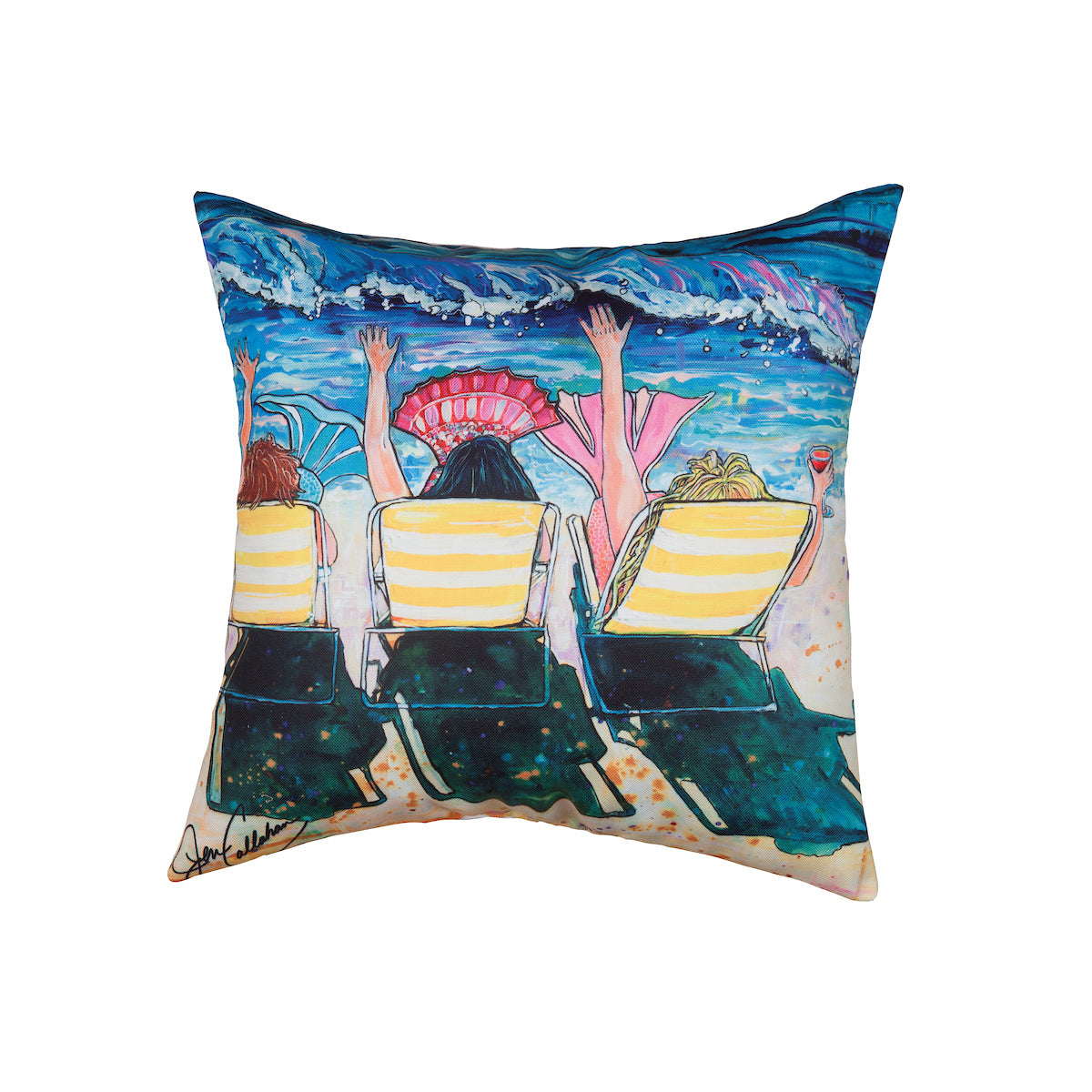 Mermaid Beach Party Pillow