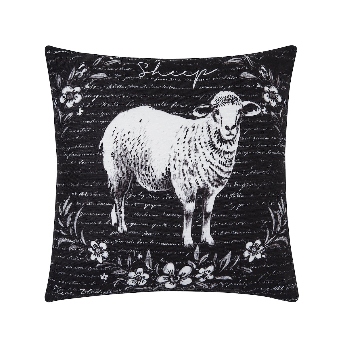 Rustic Farm Sheep Indoor Outdoor Pillow