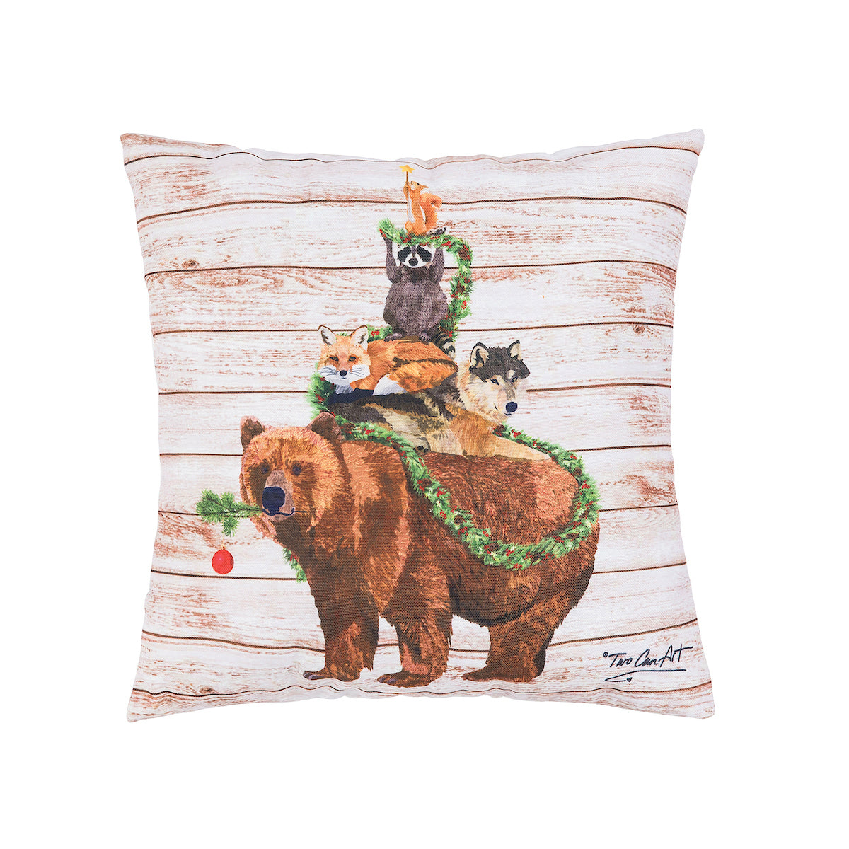 Woodland Yuletide Tree Indoor Outdoor Pillow