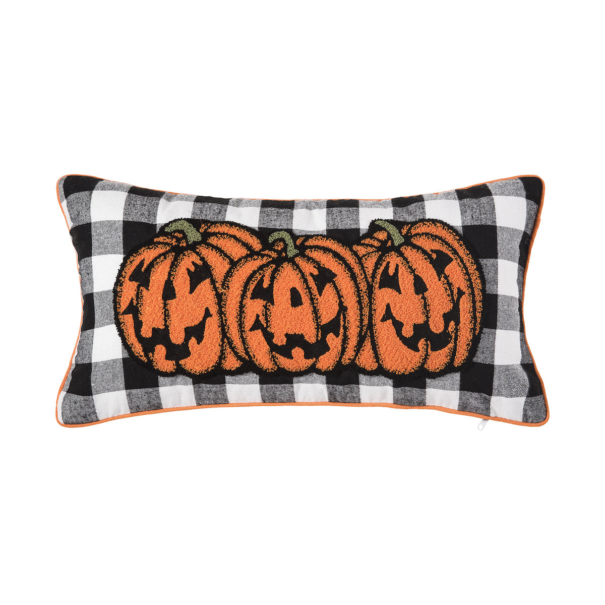 Jack-o -Lantern Check Bolster