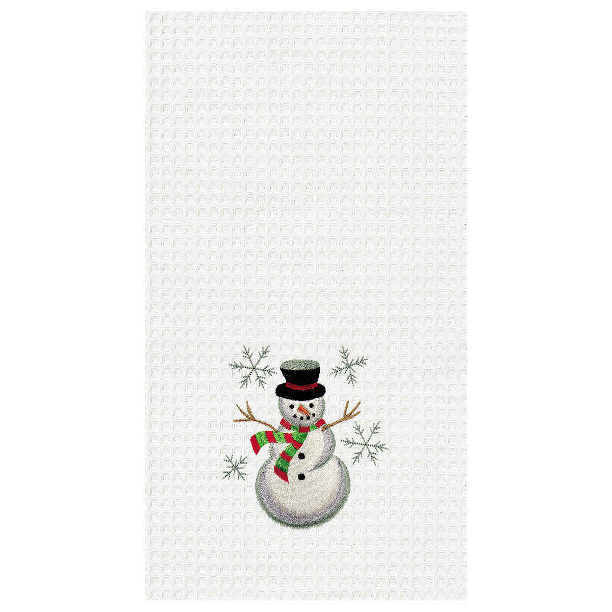 Snowman Waffle Weave Kitchen Towel