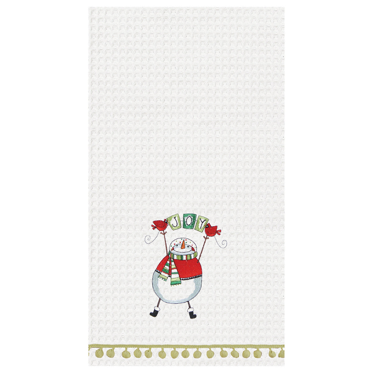 Sweet Snowman Waffle Weave Kitchen Towel