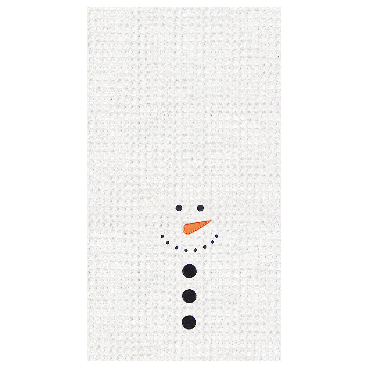 Snowman Face Waffle Weave Kitchen Towel