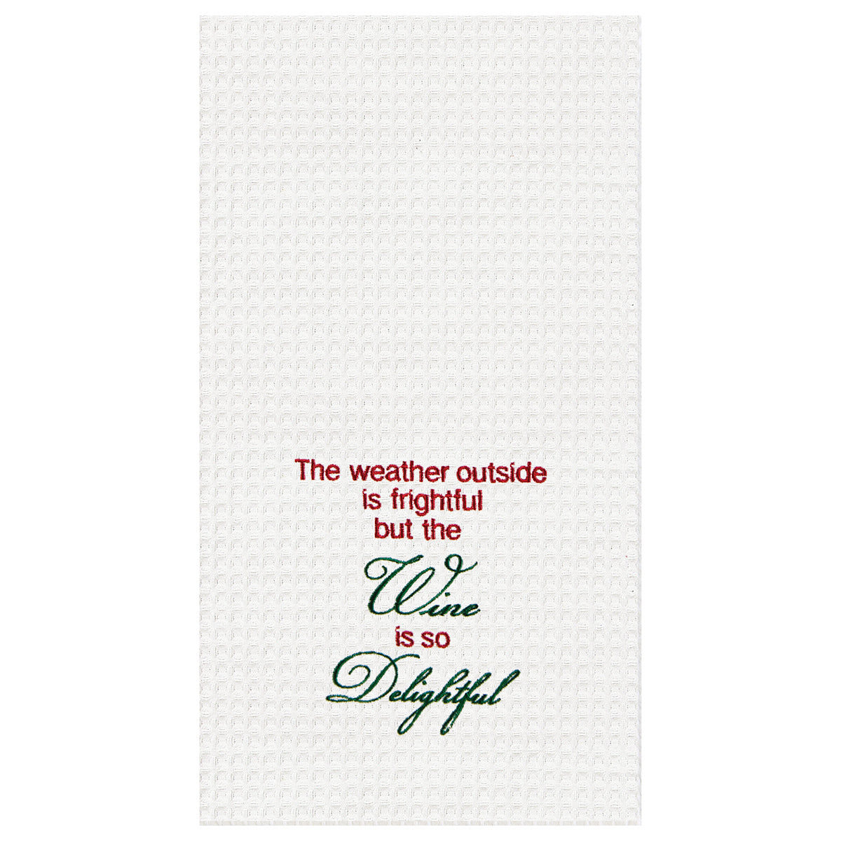 Wine Is So Delightful Waffle Weave Kitchen Towel