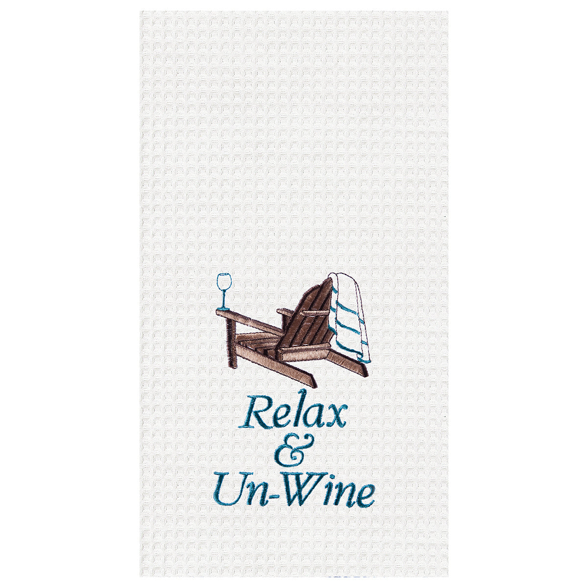 Relax & Un-Wine Waffle Weave Kitchen Towel
