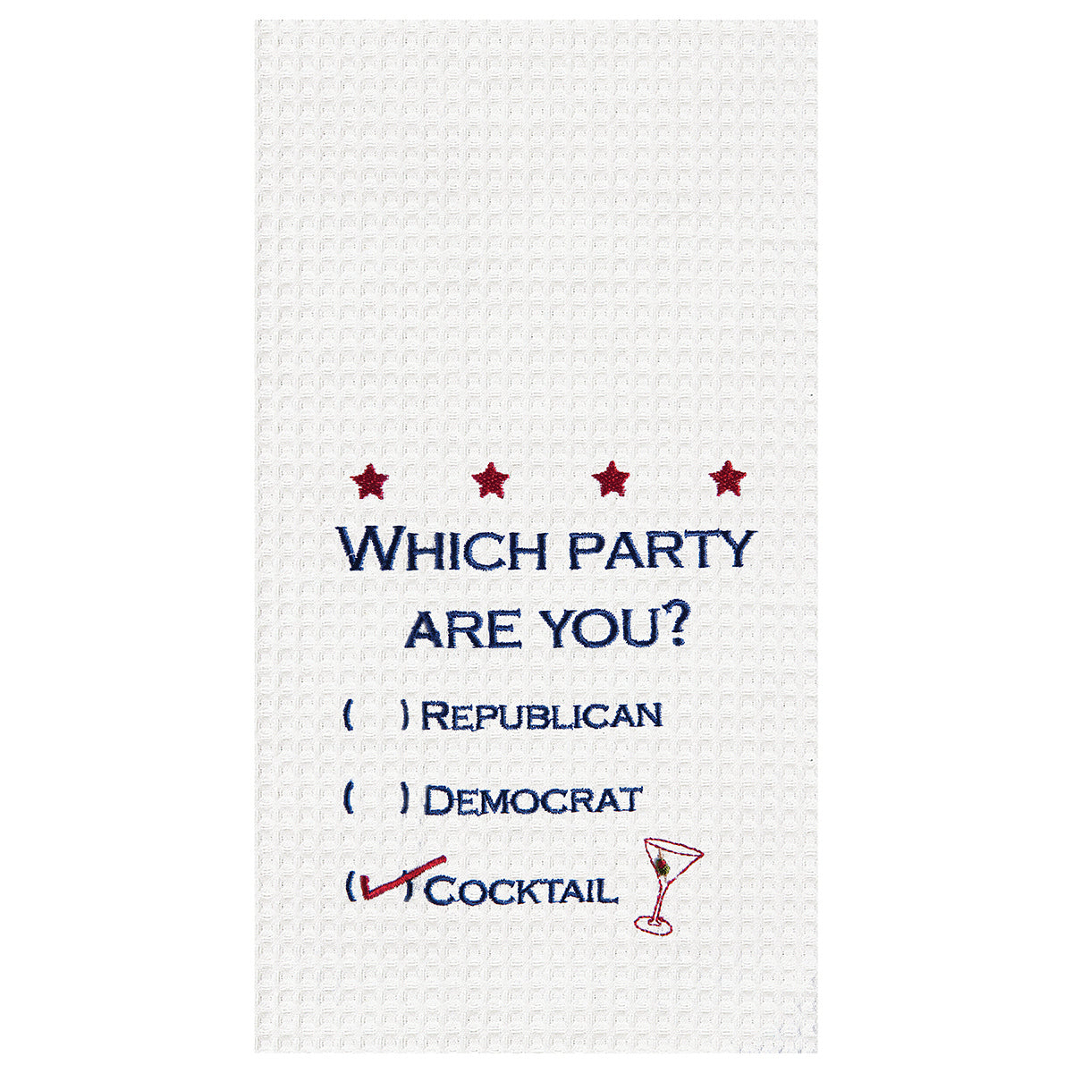 Which Party Are You? Waffle Weave Kitchen Towel