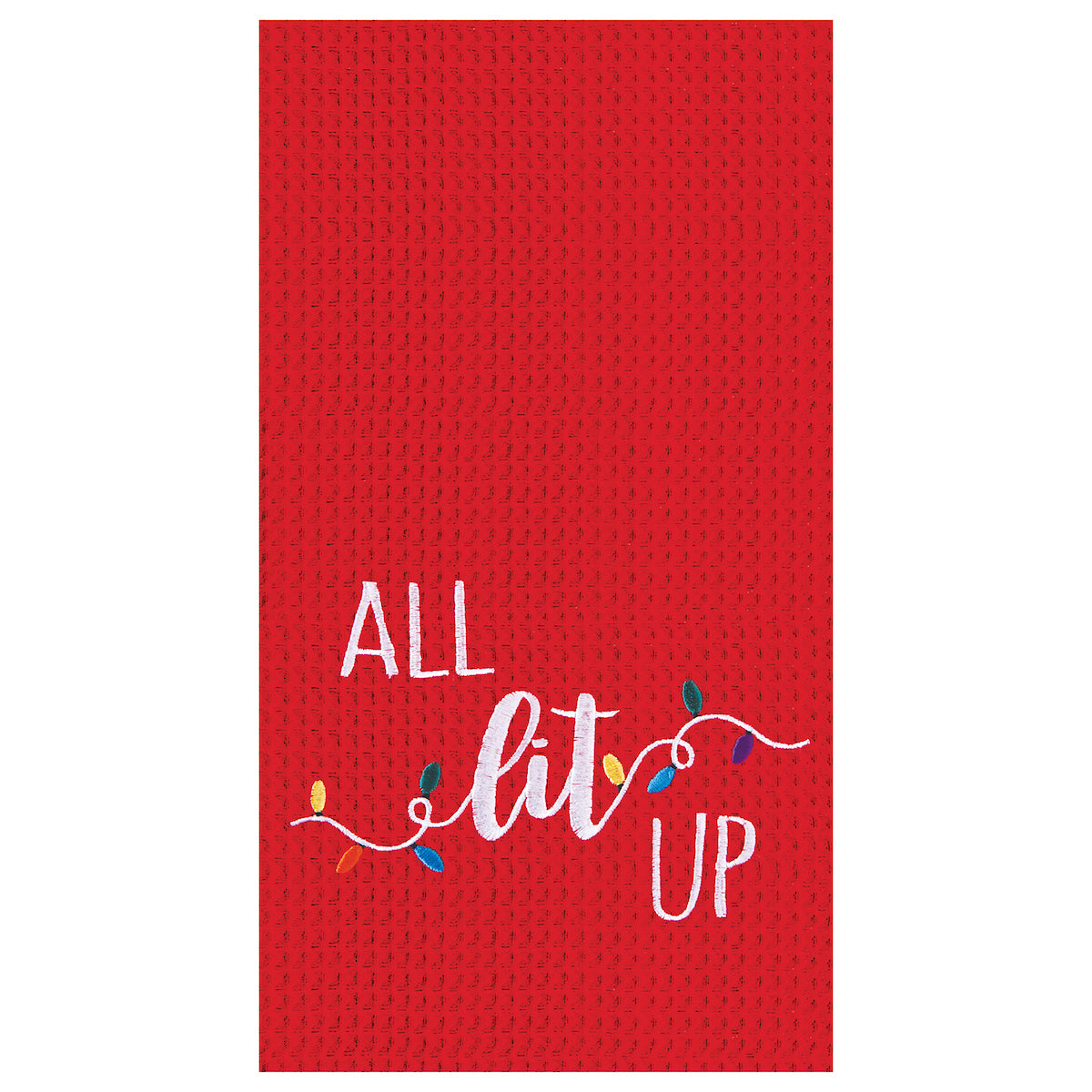 All Lit Up Waffle Weave Kitchen Towel