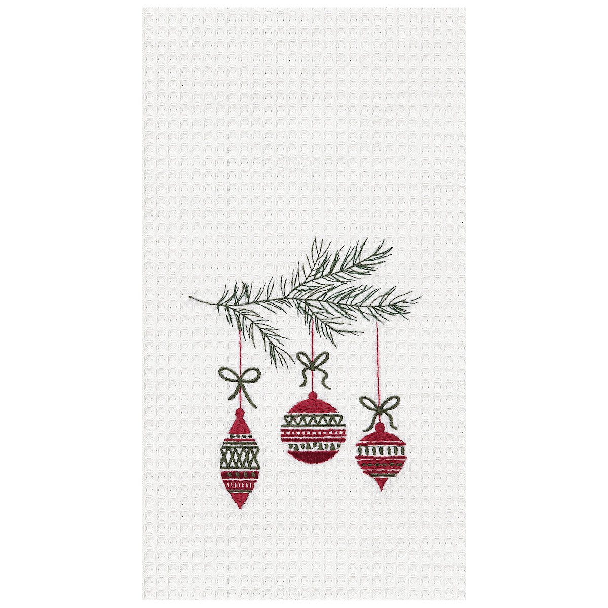 Ornaments Waffle Weave Kitchen Towel