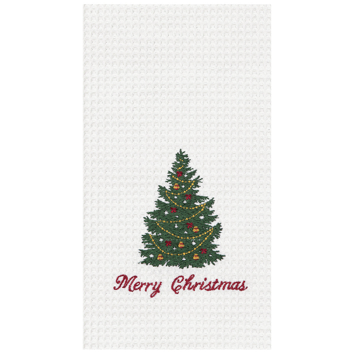 Merry Christmas Waffle Weave Kitchen Towel