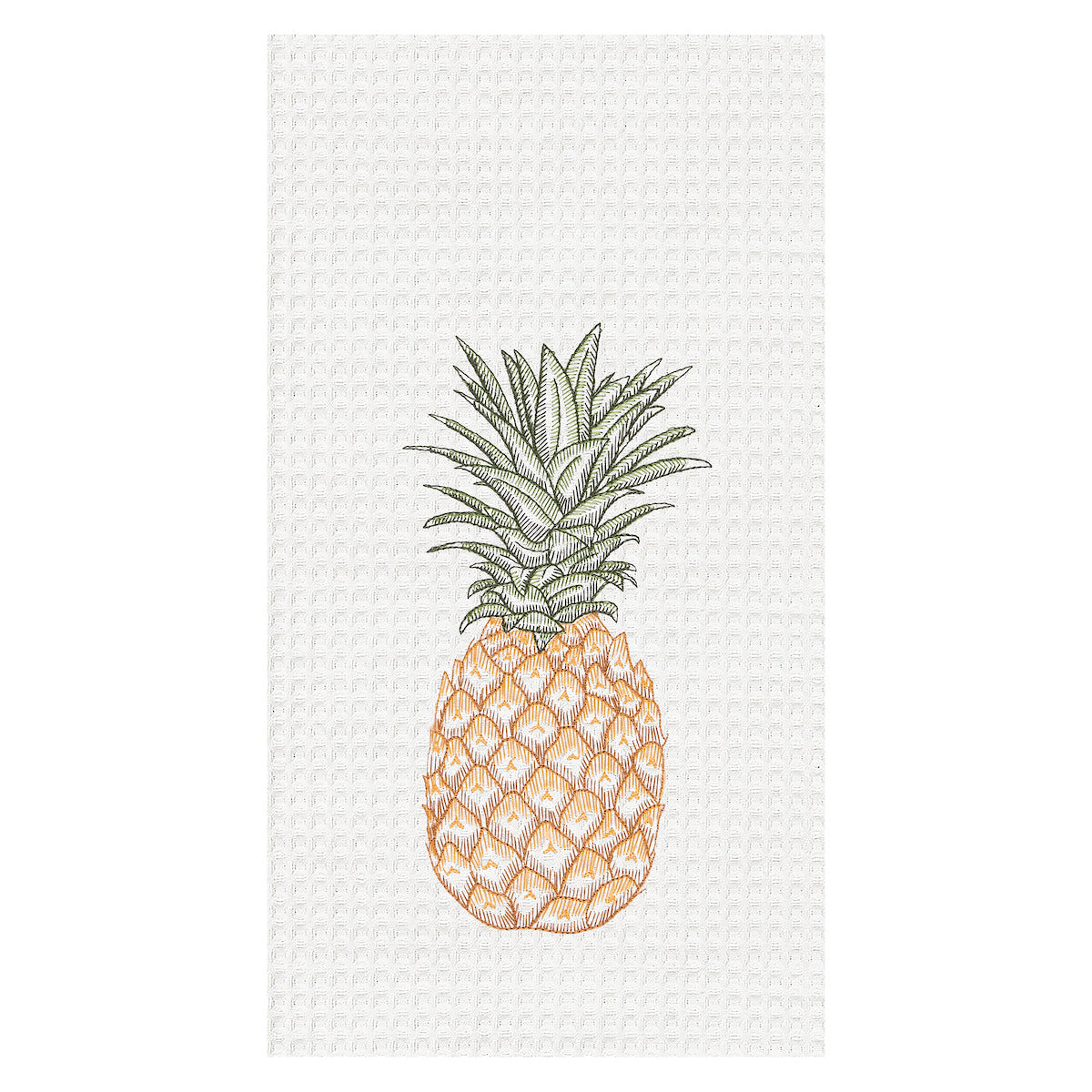 Tropical Pineapple Waffle Weave Kitchen Towel