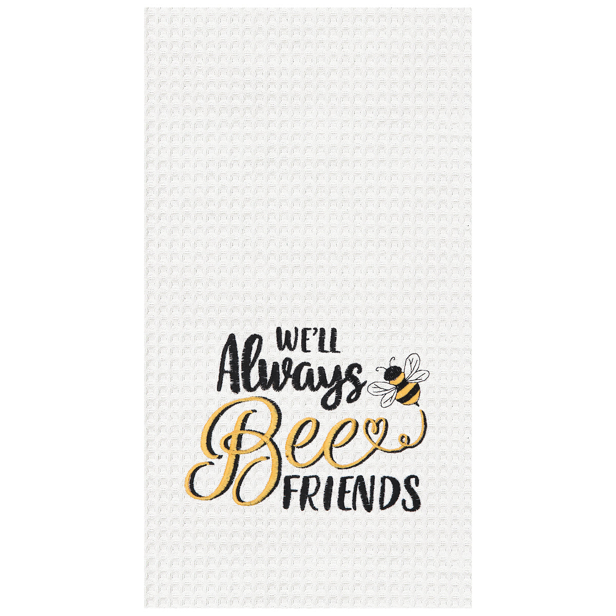 Always Bee Friends Waffle Weave Kitchen Towel