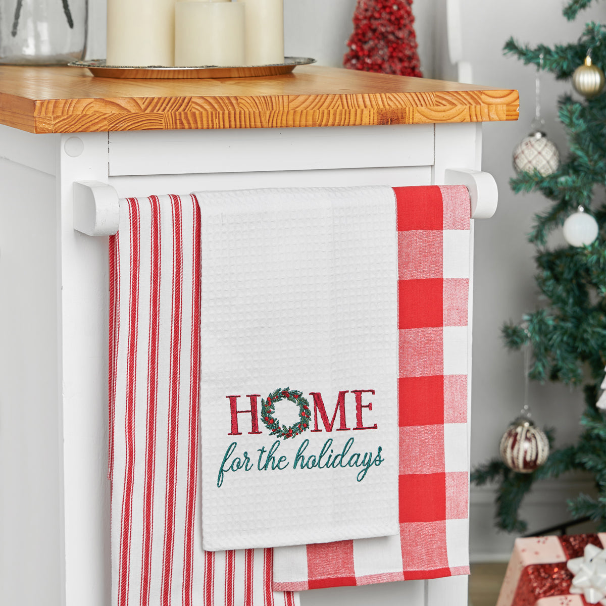 Home For Holidays Waffle Weave Kitchen Towel
