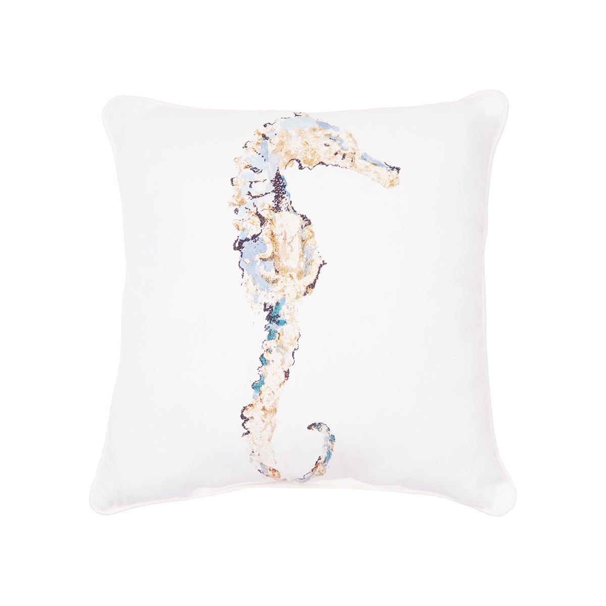 Gilded Ocean Seahorse Hooked Pillow