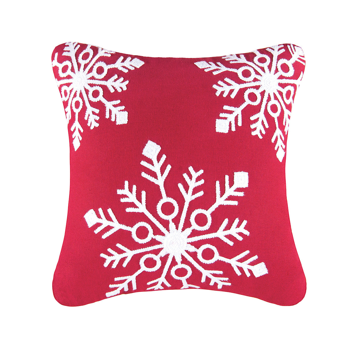 Snowflakes Red Pillow