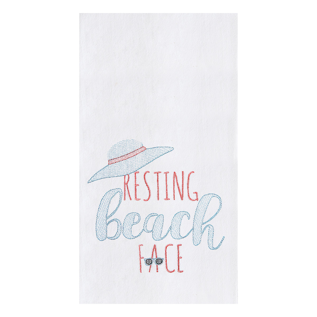 Resting Beach Face Flour Sack Kitchen Towel